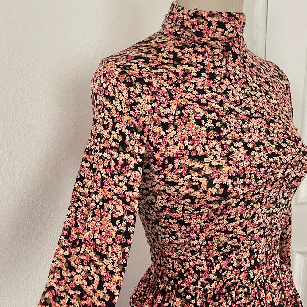 Floral Longsleeve Mock Neck/Turtle Top